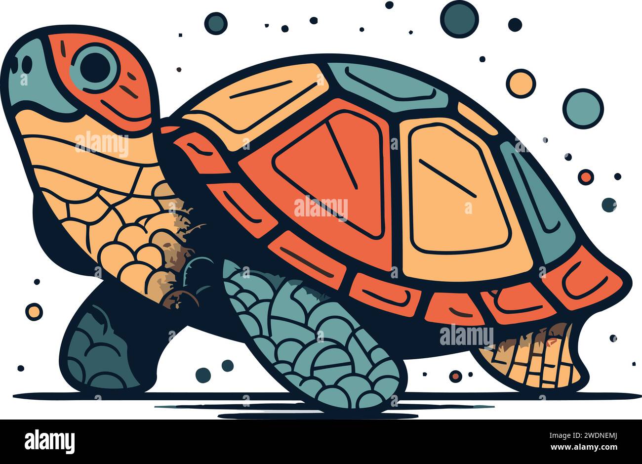 Turtle at the lake Stock Vector Images - Alamy