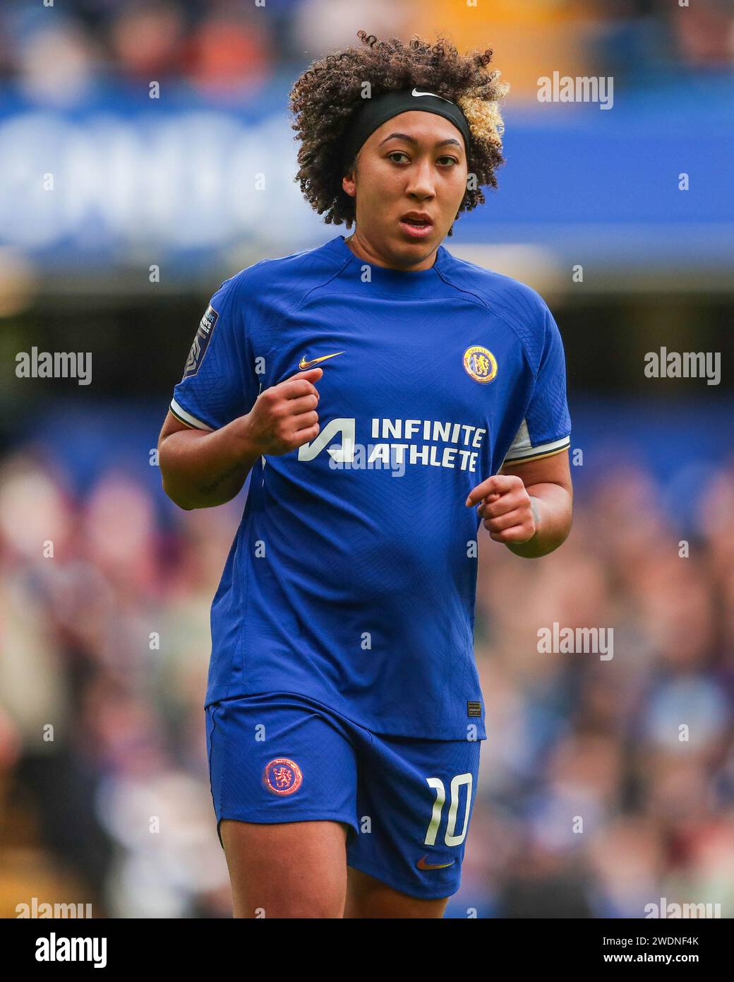 London, England, United Kingdom on 21 January 2024. Chelsea's Lauren James in action during the Chelsea Women v Manchester United Women Barclays Women's Super League match at Stamford Bridge, London, England, United Kingdom on 21 January 2024 Credit: Every Second Media/Alamy Live News Stock Photo