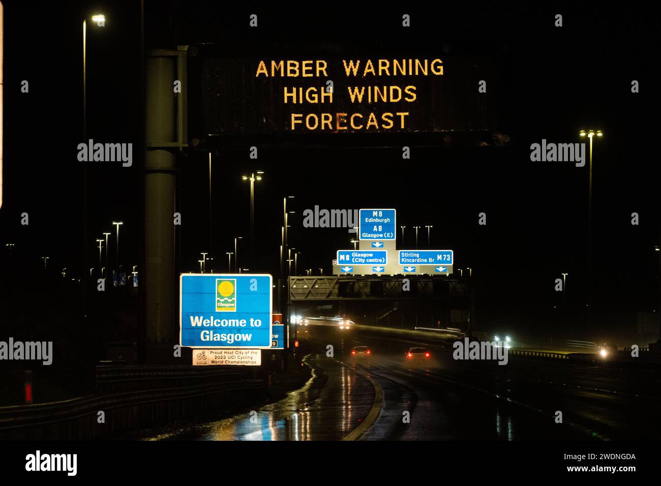 Glasgow, Scotland, UK. 21st Jan, 2025. UK weather Storm Isha Amber