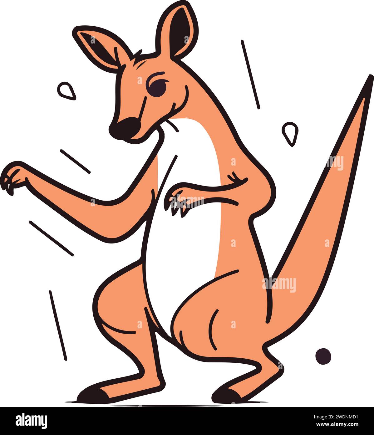 Kangaroo funny kangaroo. Vector illustration in cartoon style Stock ...