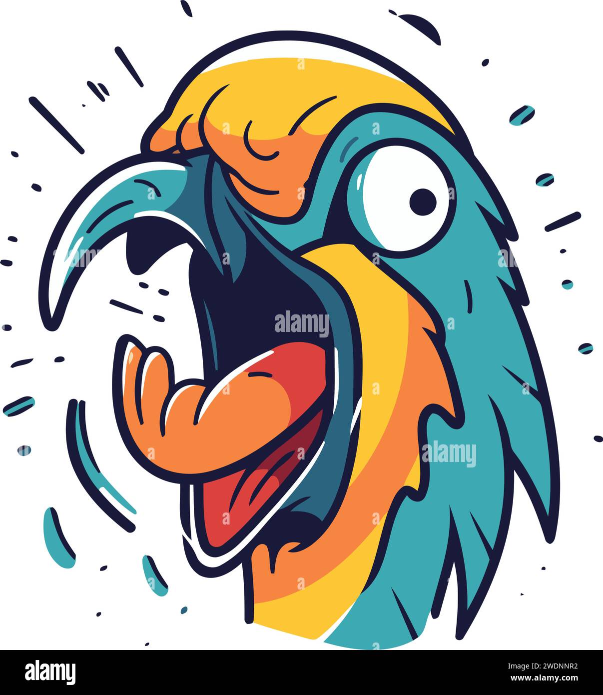 Angry parrot head. Vector illustration isolated on white background ...