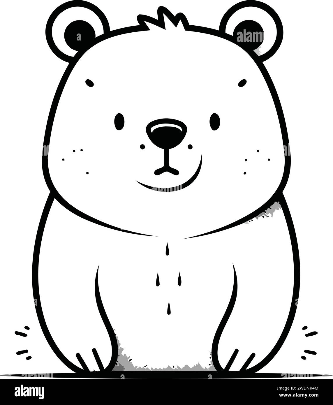 Cartoon cute polar bear cub Black and White Stock Photos & Images - Alamy