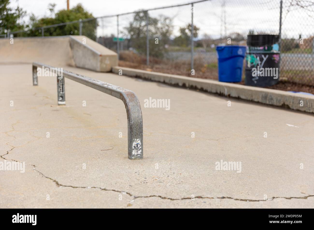 Cameron Park Skate Park Rail Stock Photo Alamy