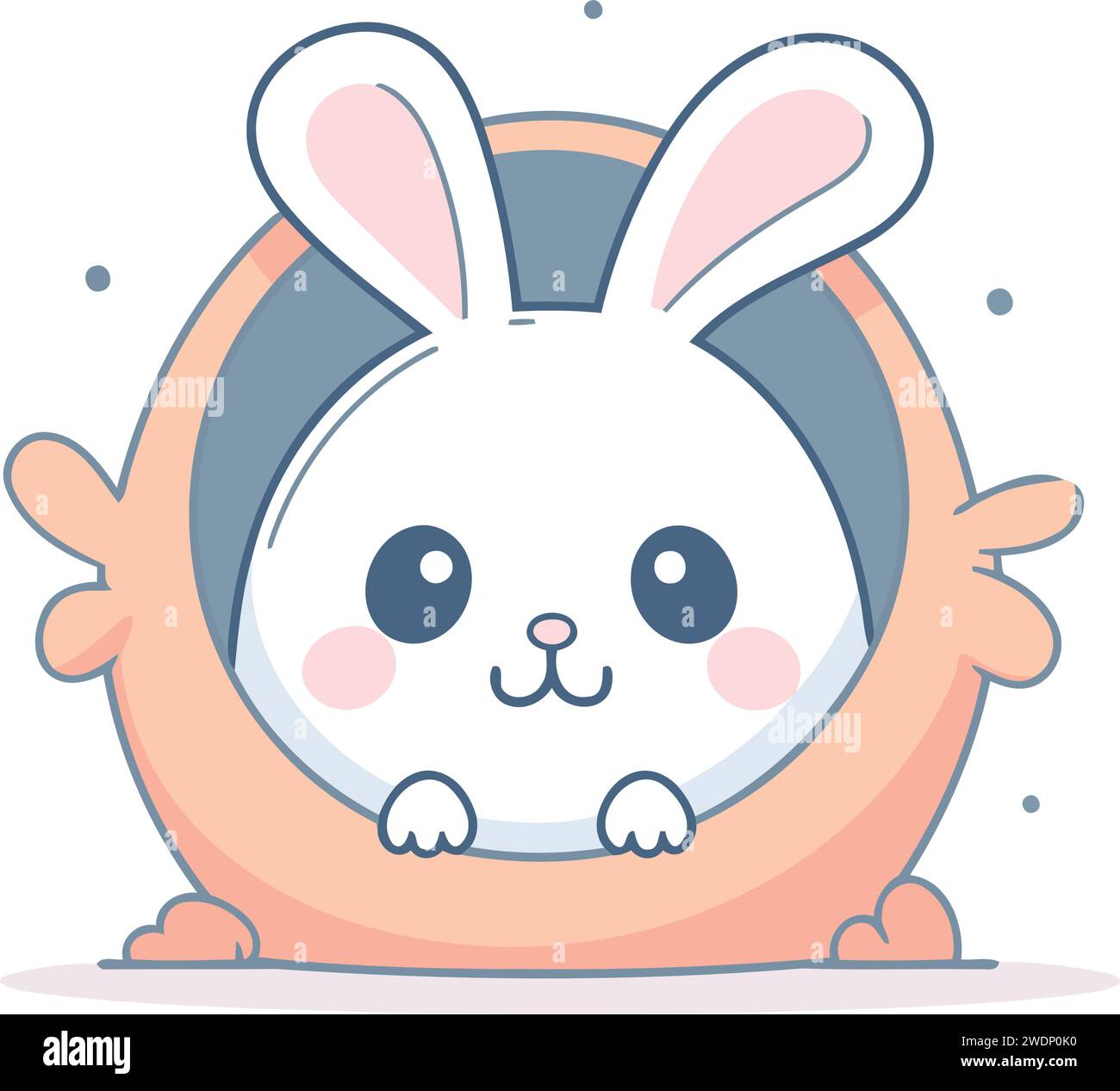 Cute bunny with eyes closed. Cute bunny. Vector illustration. Stock Vector