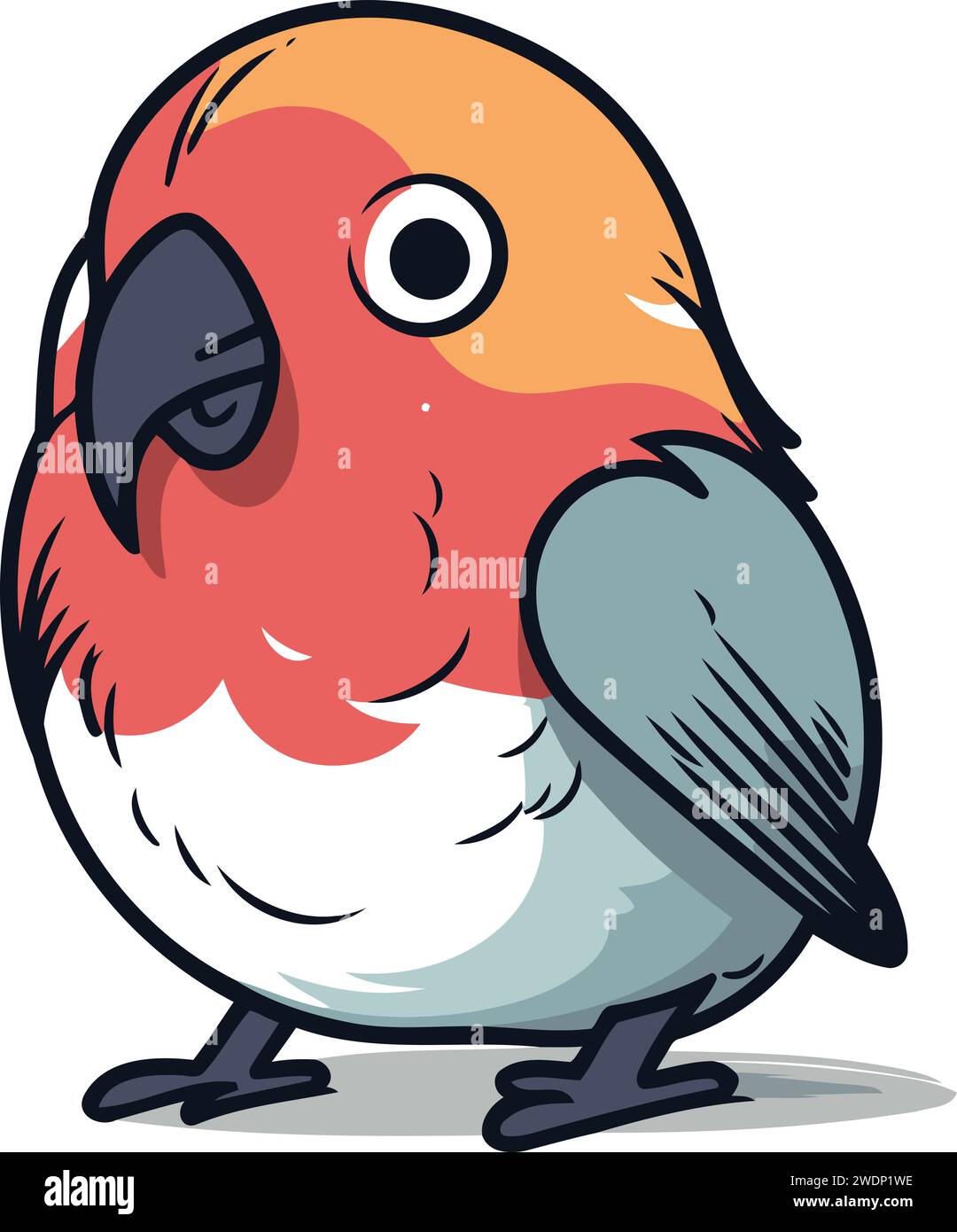Vector illustration of a cute red crowned cardinal bird Stock Vector