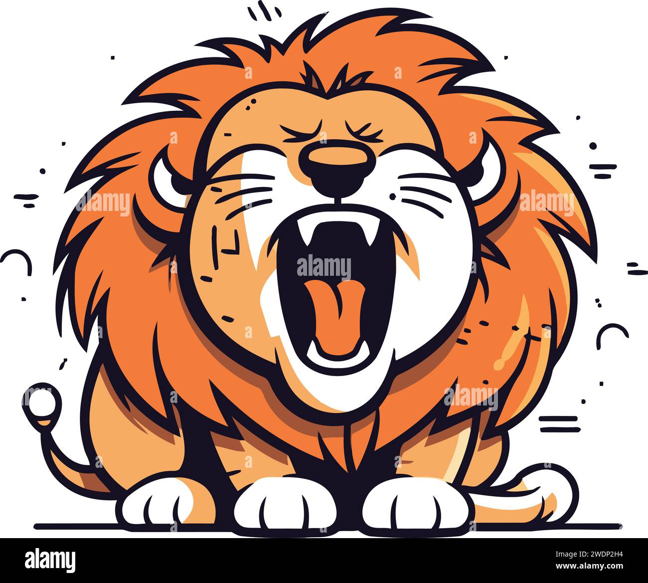 Lion with open mouth. Vector illustration isolated on white background Stock Vector Image &amp; Art ...
