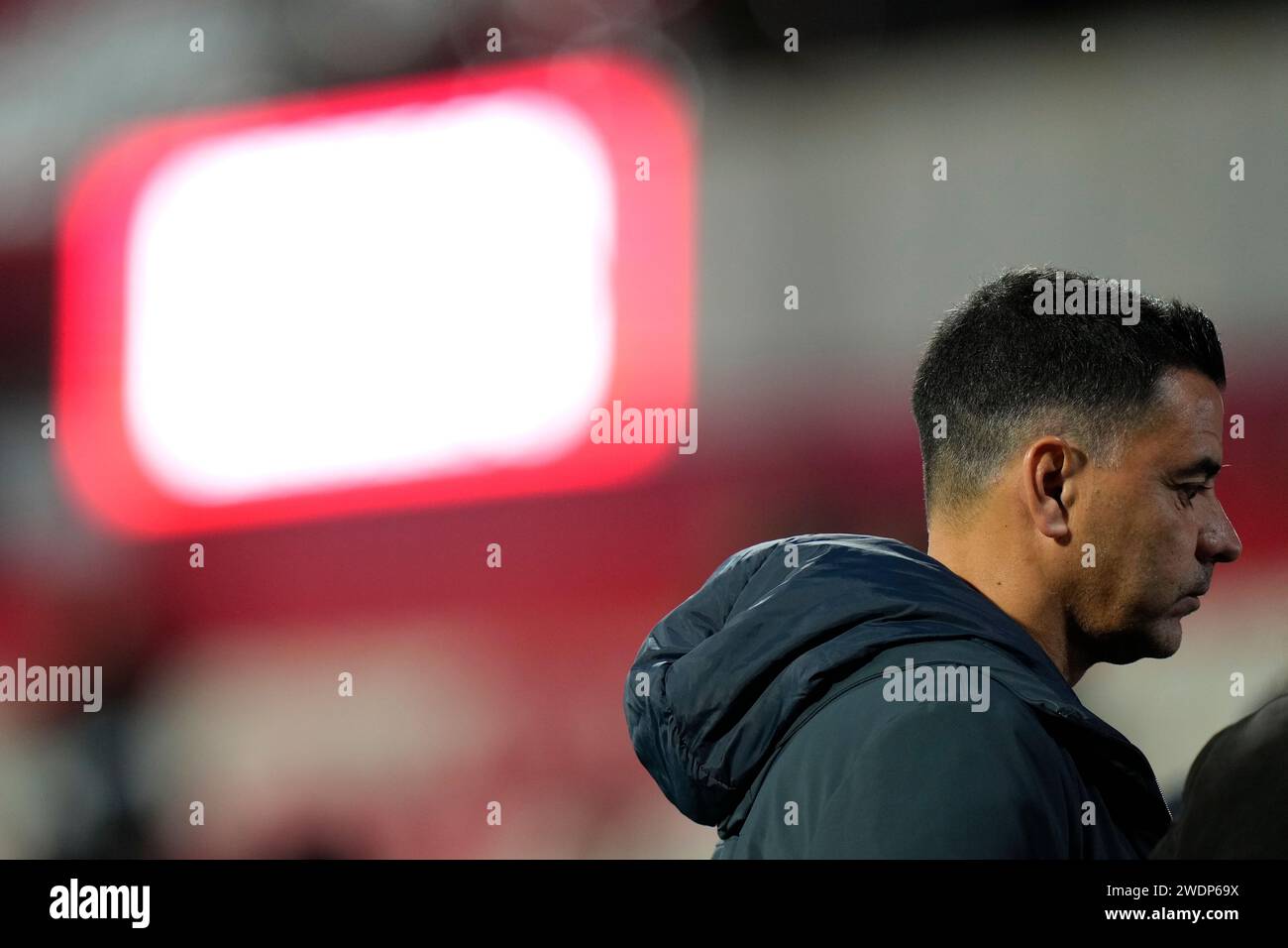 Girona, Spain. 21st Jan, 2024. Miguel Angel Sanchez coach (Girona FC) is pictured prior the La Liga football match between Girona FC and Sevilla FC, at Montilivi Stadium on January 21, 2024 in Girona, Spain. Foto: Siu Wu Credit: dpa/Alamy Live News Stock Photo