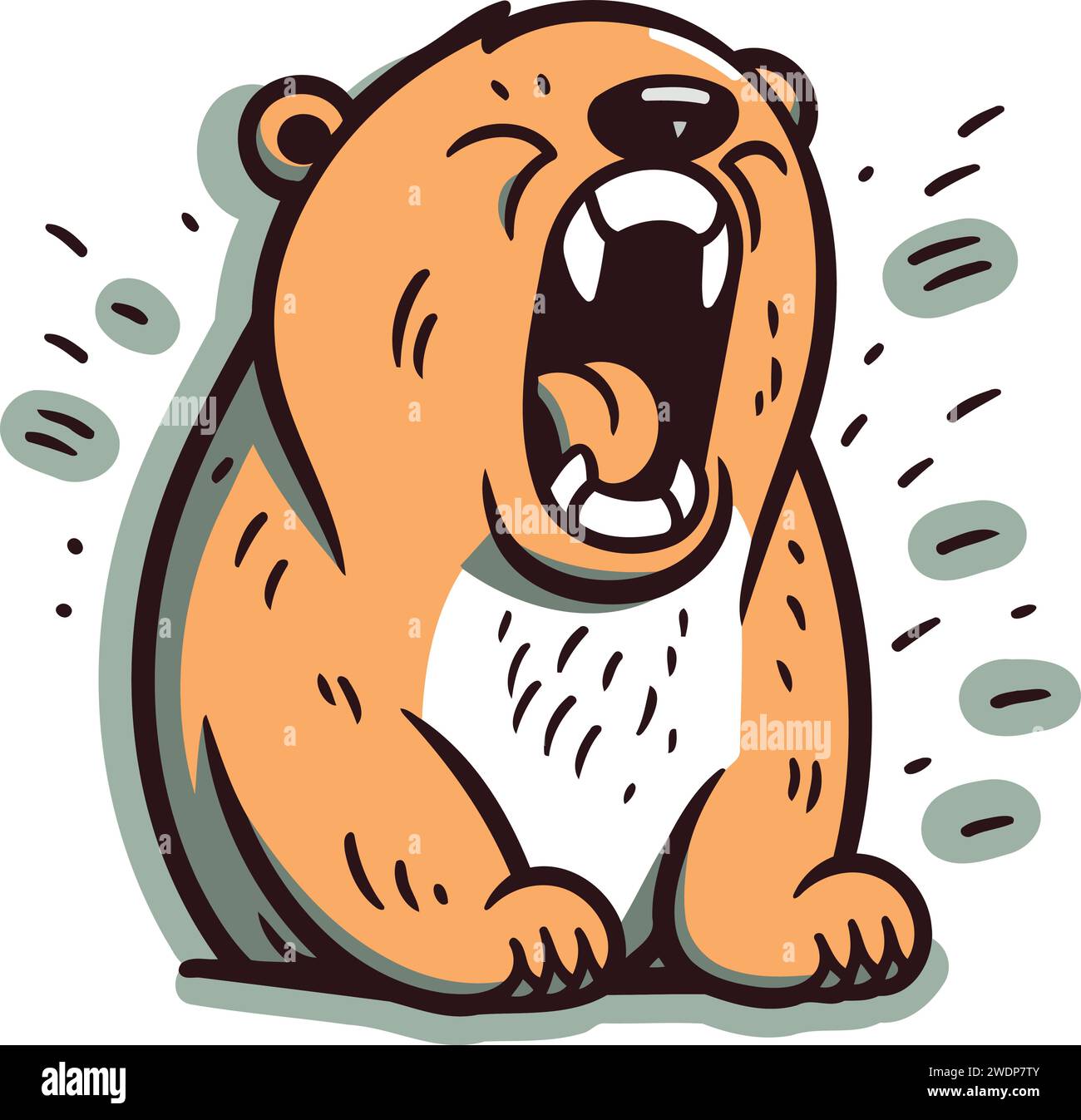 Polar bear crying. Vector illustration of a cartoon polar bear Stock