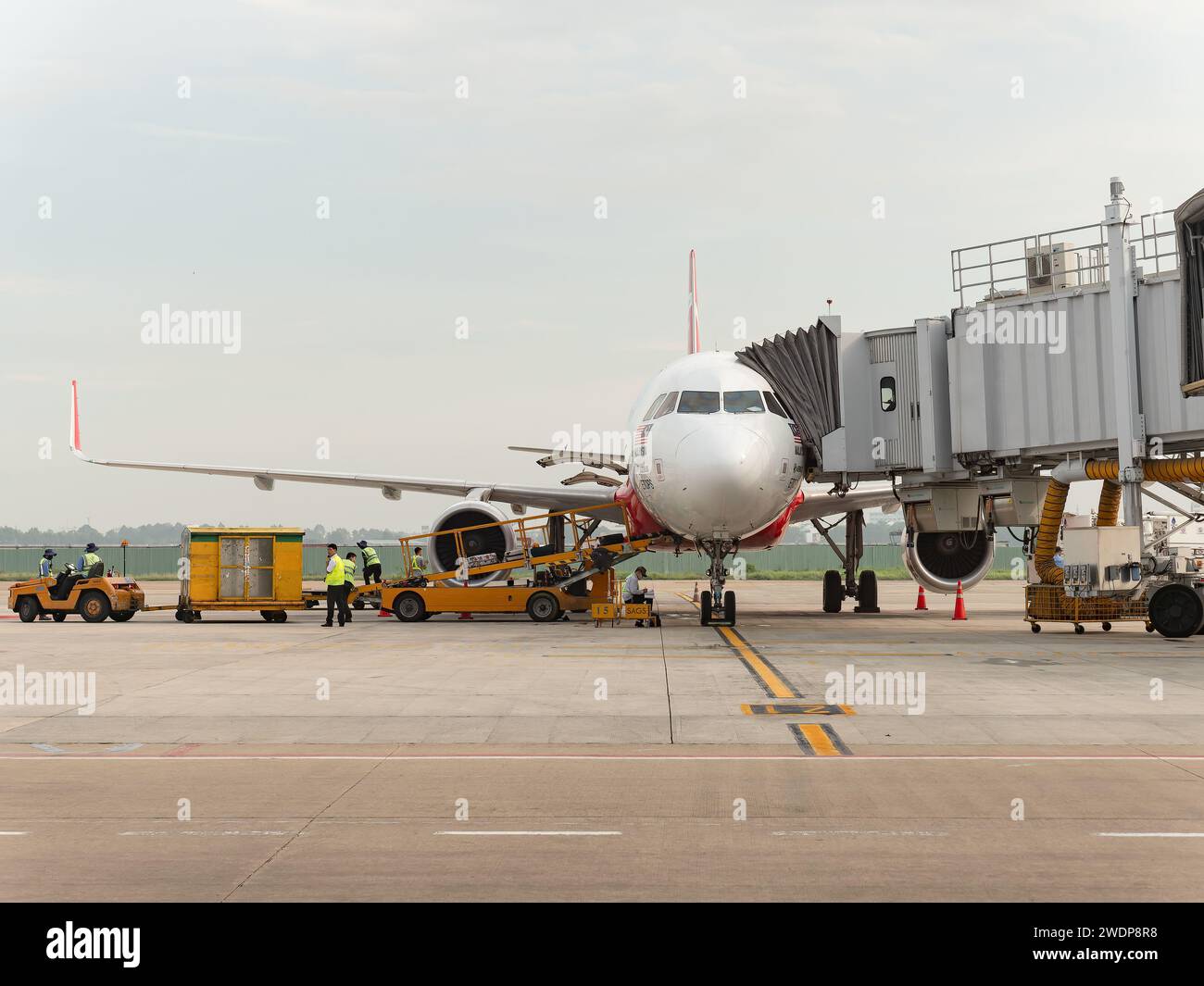 Ho Chi Minh City, Vietnam - May 19, 2018: Air Asia Airbus A320 NEO at Tan Son Nhat International Airport in Ho Chi Minh City. Stock Photo