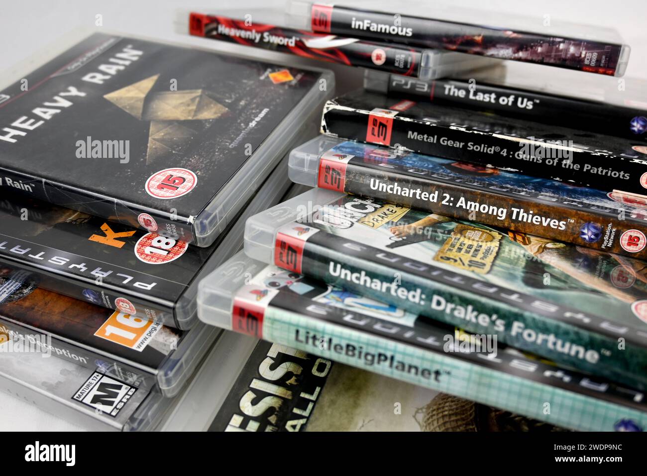 Sony Playstation 3 video games selection editorial image  – Wales, UK  –  21 January 2024 Stock Photo