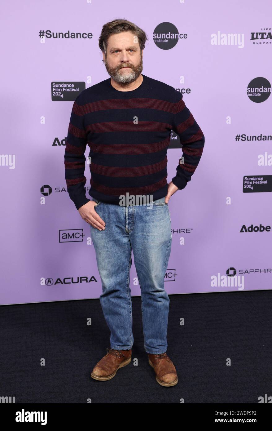 Park City, USA. 20th Jan, 2024. Zach Galifianakis arriving to the