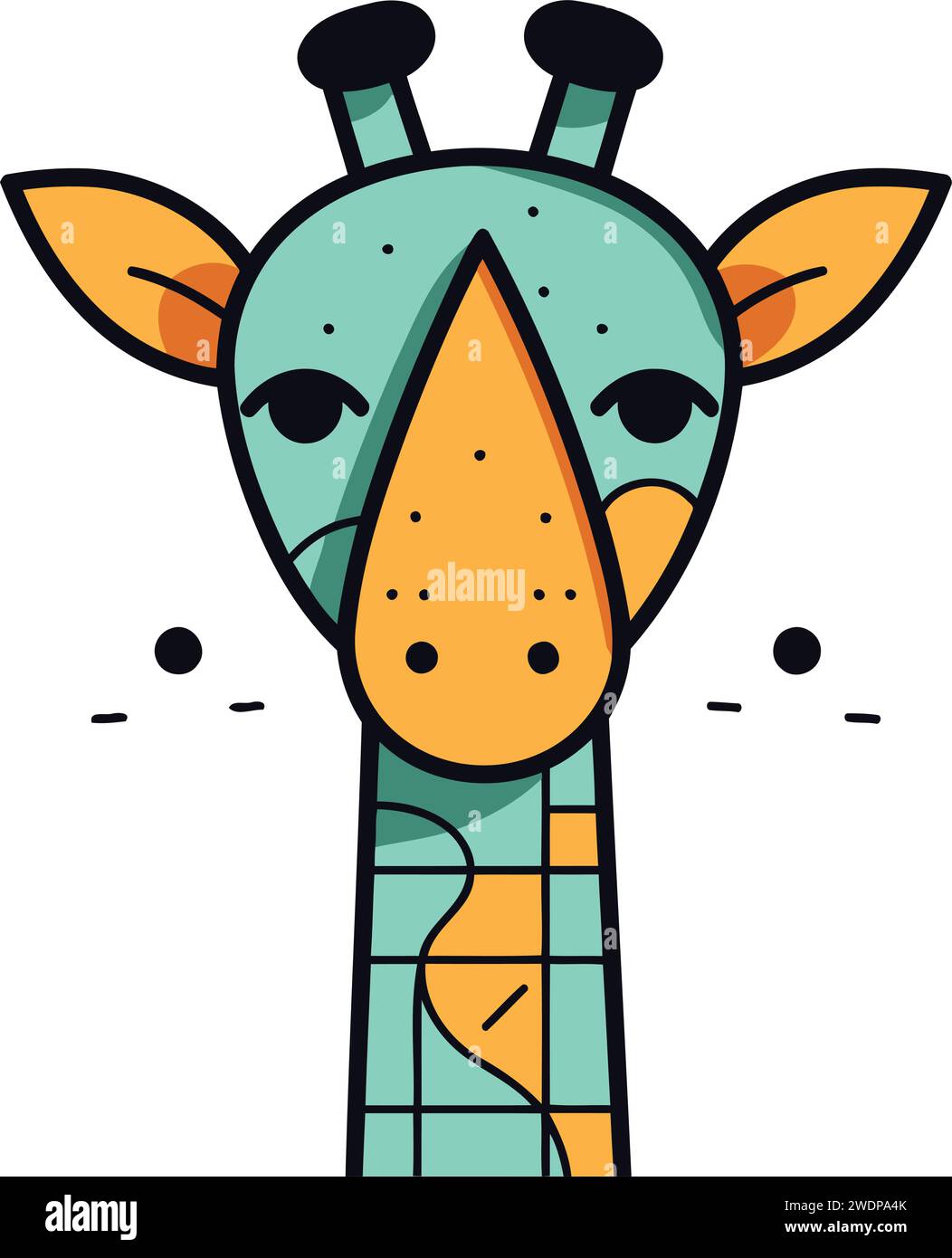 Cute giraffe. Vector illustration isolated on a white background Stock ...