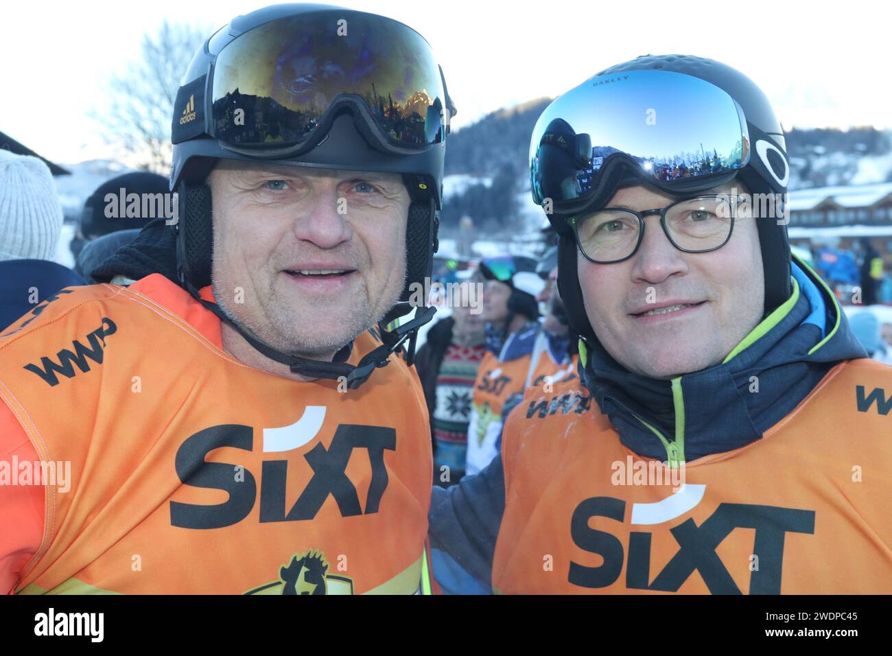 KITZBUEHEL, AUSTRIA 20. January 2024: ADIDAS CEO Bjorn GULDEN (L) and ...