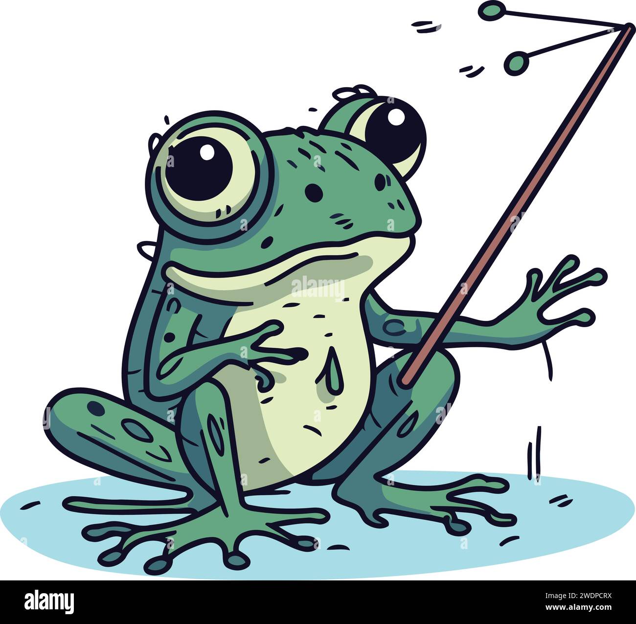 Fishing frogs Stock Vector Images - Alamy