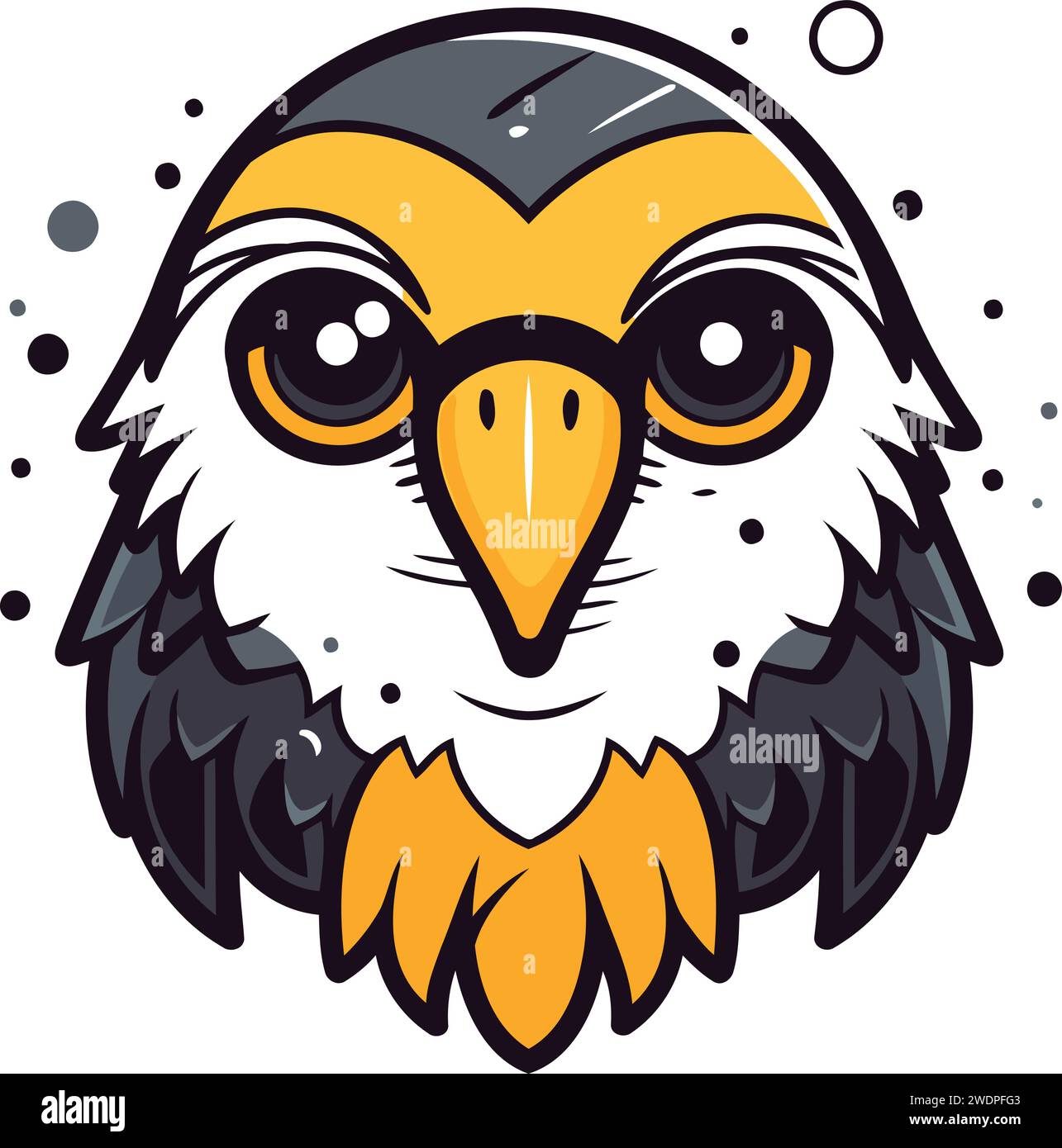 Owl head icon. Cartoon illustration of owl head vector icon for web Stock Vector