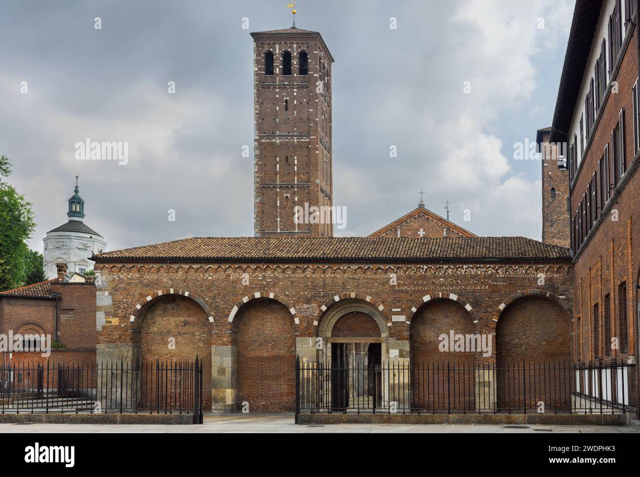 beautiful ambrosian basilica in milan italy Stock Photo