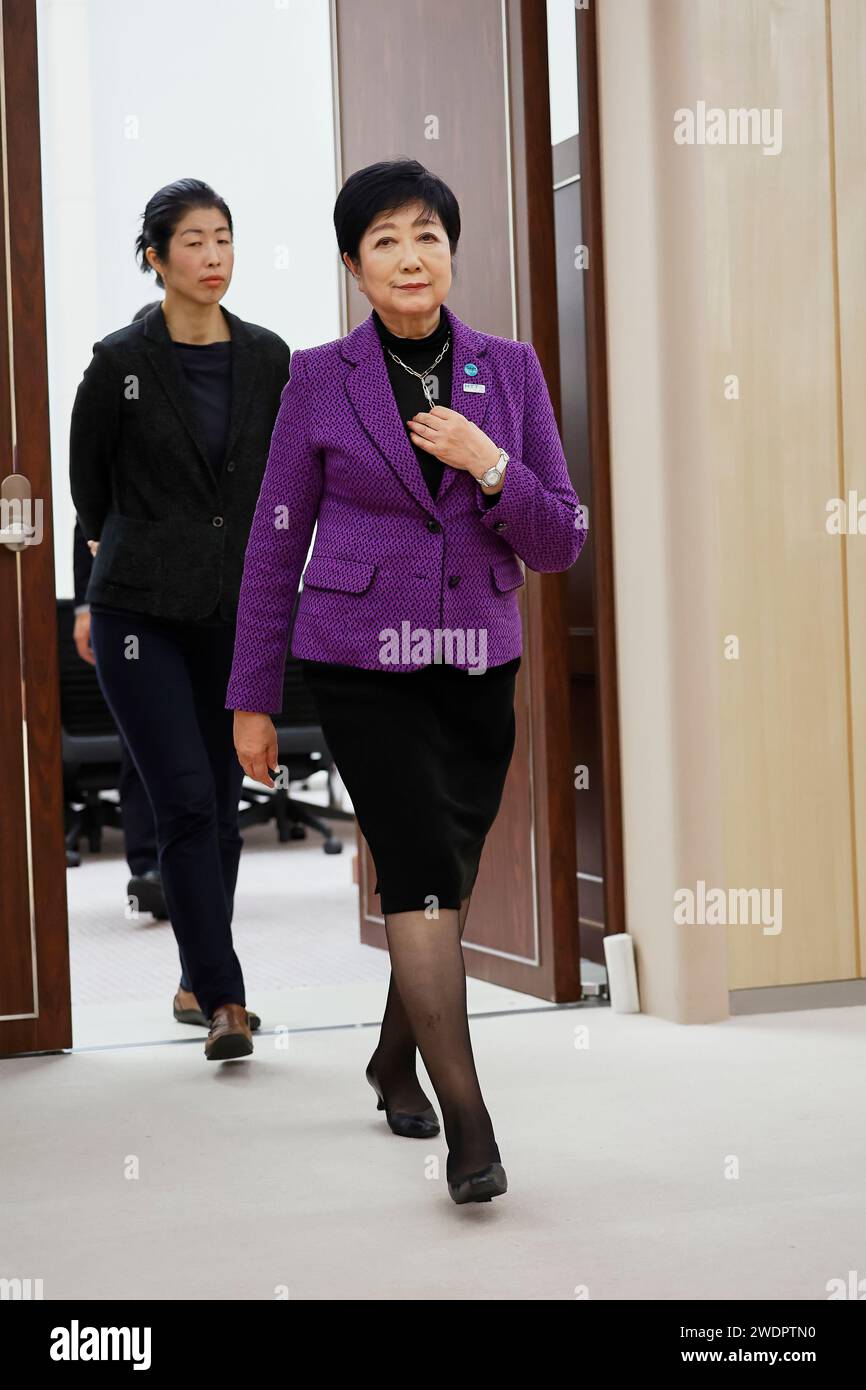 Tokyo, Japan. 22nd Jan, 2024. Tokyo Governor Yuriko Koike attends a ...