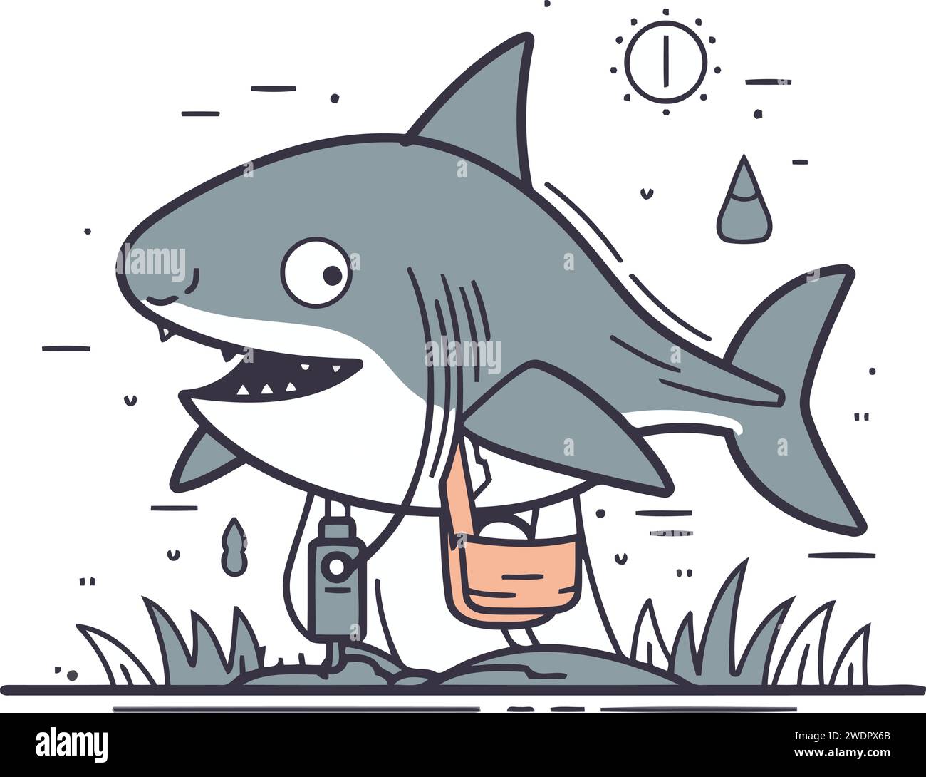 Fishing for shark Stock Vector Images - Page 2 - Alamy
