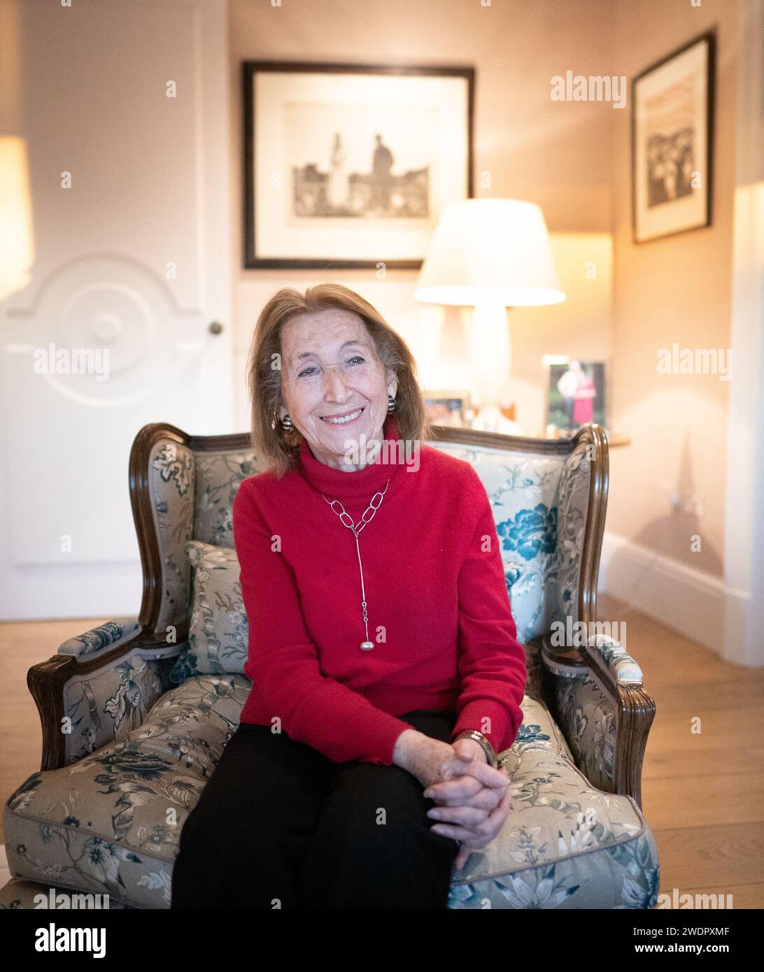 Holocaust survivor Hannah Lewis at her home in north London, ahead of