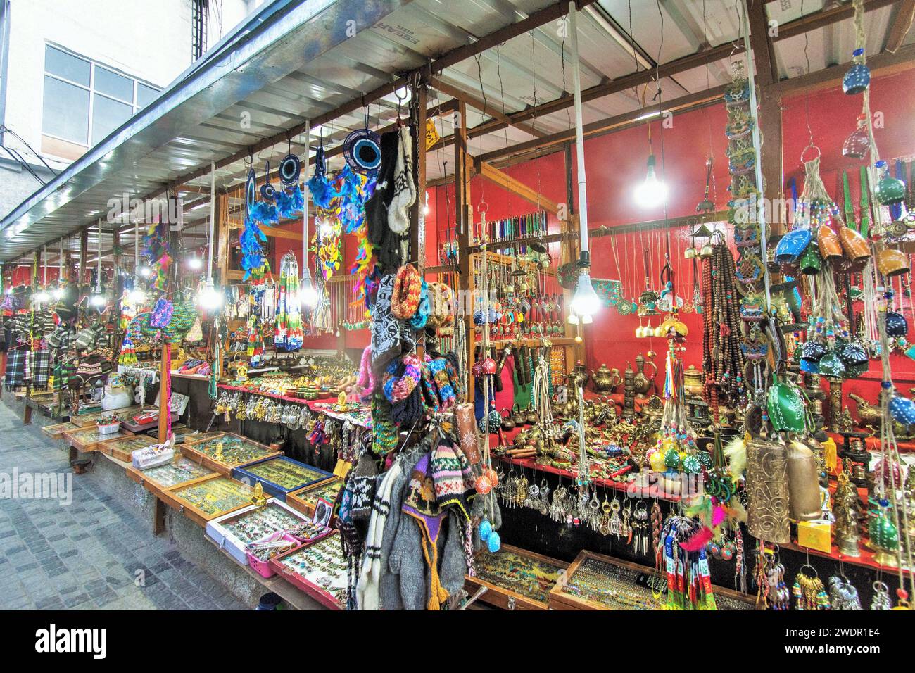 Handicraft shops, Leh, Ladakh, Kashmir, India, Asia Stock Photo