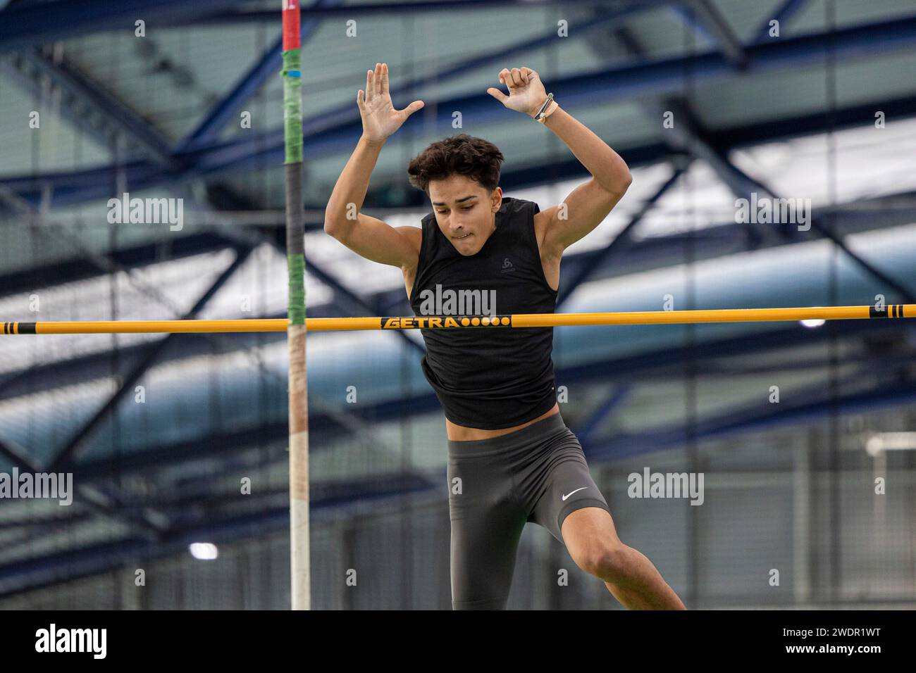 Frankfurt, Deutschland. 21st Jan, 2024. Alexander Maennel (TV Kalkum Wittlaer); DM Mehrkampf Halle in der Leichtathletikhalle Kalbach in Frankfurt am 21.01.2024, (Hessen). Credit: dpa/Alamy Live News Stock Photo