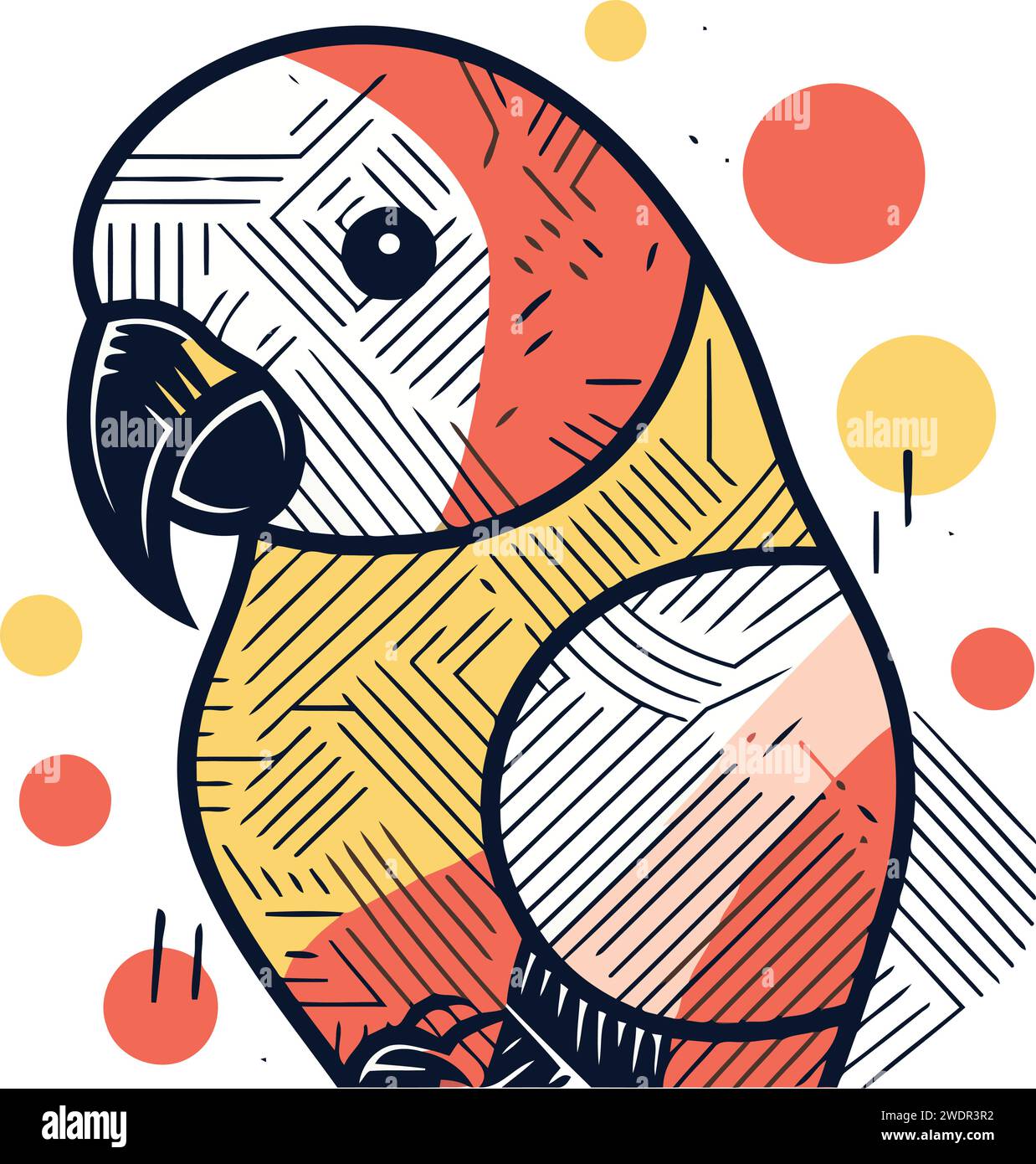 Cute parrot. Vector illustration in doodle style Stock Vector Image ...