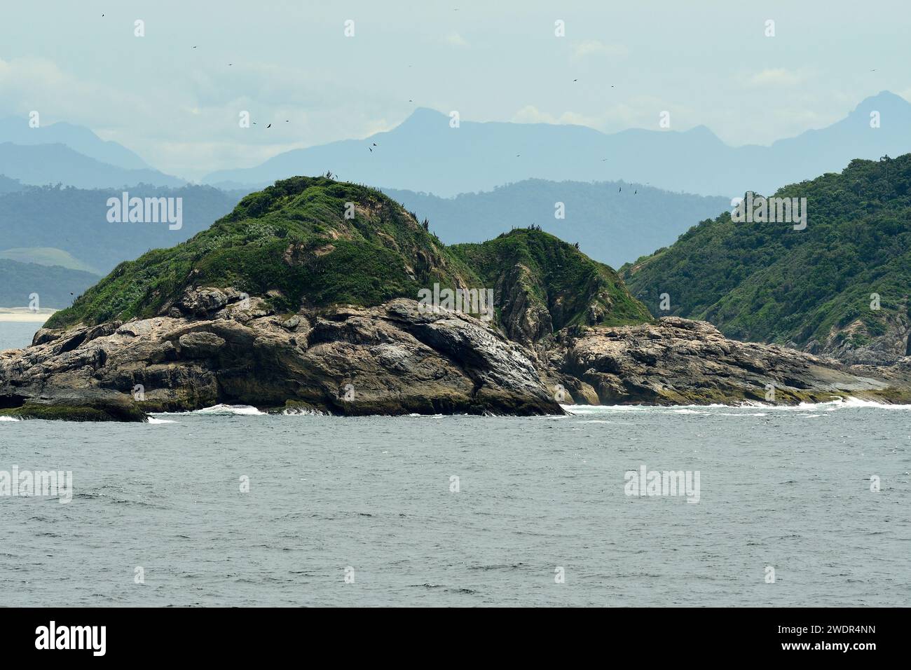 Rocky islands, mountains, port entry, Rio de Janeiro, Brezil Stock ...