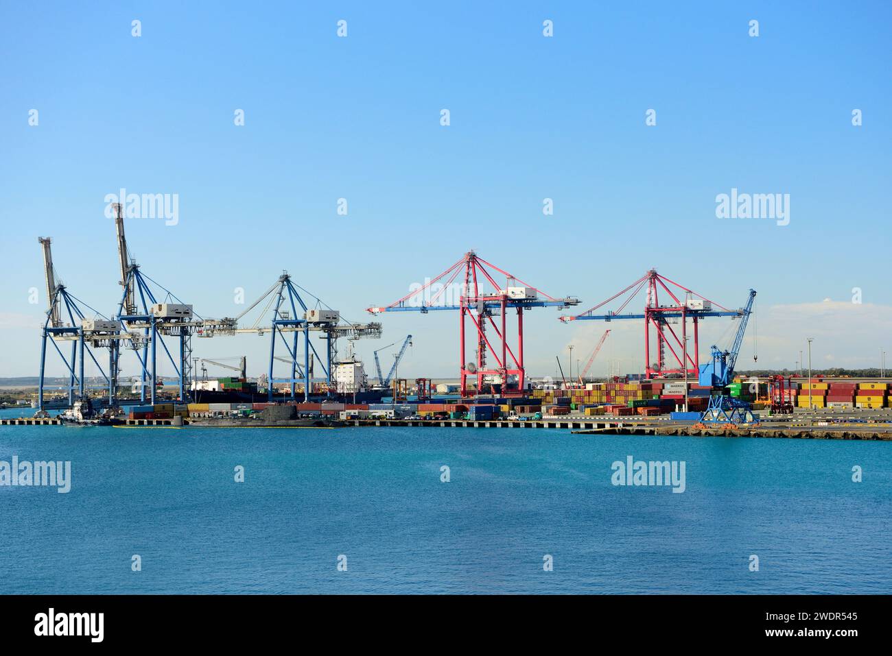 Containerport, cranes, Limassol, Cyprus Stock Photo