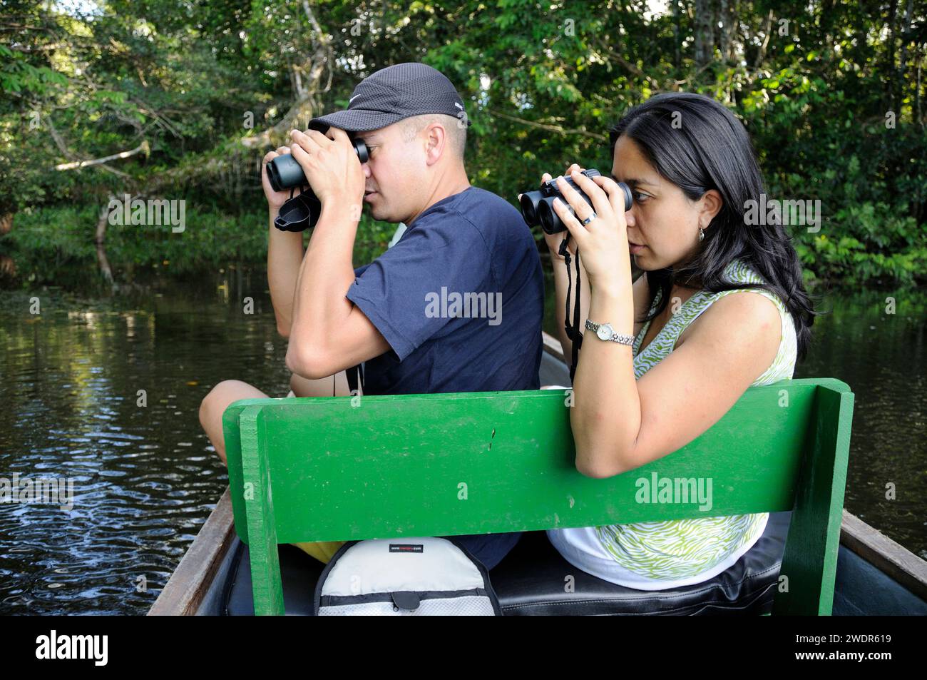 Ecuador, Amazonia, Quichua Community, Napo Wildlife Center, Yasuni National Park, Napo Wildlife Center, Boat Tour Stock Photo