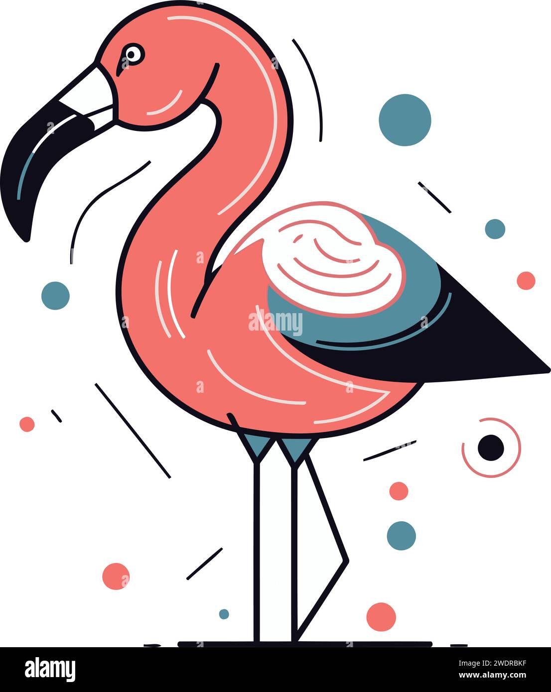 Flamingo line drawing vector vectors hi-res stock photography and ...
