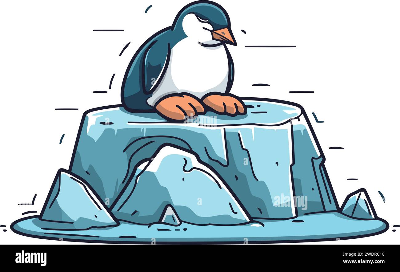 Penguin on iceberg Stock Vector Images - Alamy