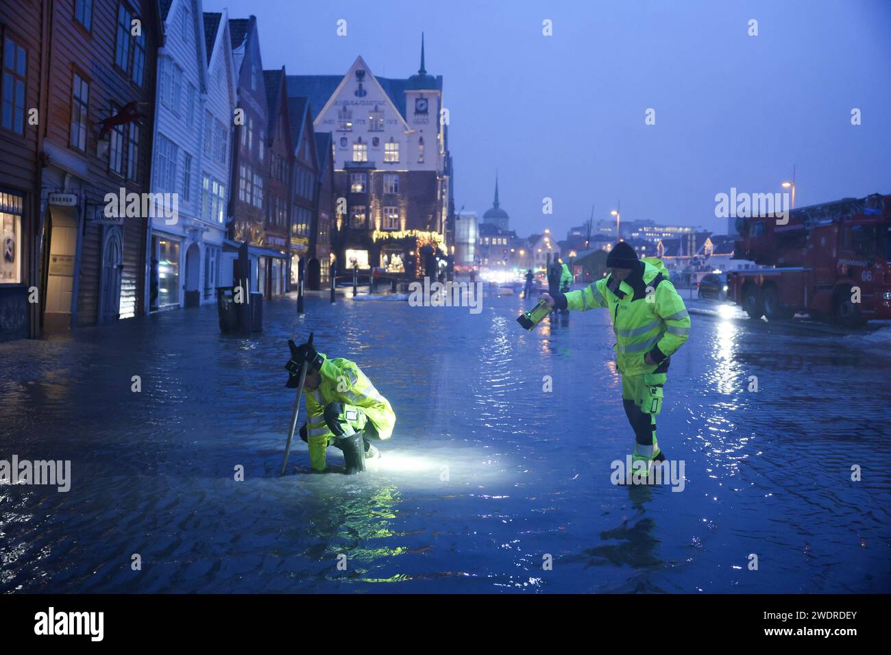Bergen 20240122.There has been a lot of rainfall in the west and east