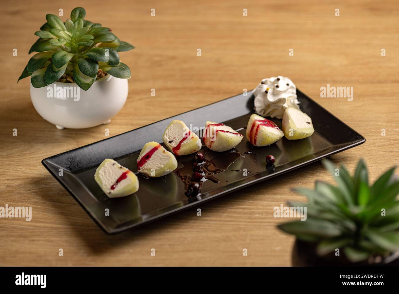 Mochi ice cream Japanese best dessert, rice cakes with an ice cream center Stock Photo