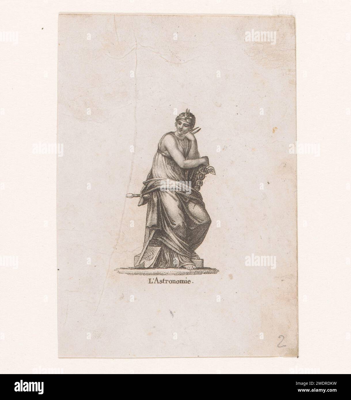 Astronomy, Anonymous, after Pierre Prud'hon, 1813 print   paper etching 'Astronomy', 'cosmography'; 'Cosmography' (Ripa) Stock Photo