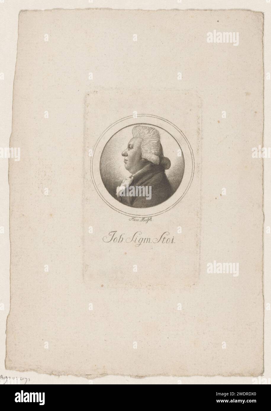 Portrait van Johann Sigmund Stoy, Leonhard Heinrich Hessell, 1767 - 1850 print   paper  historical persons Stock Photo