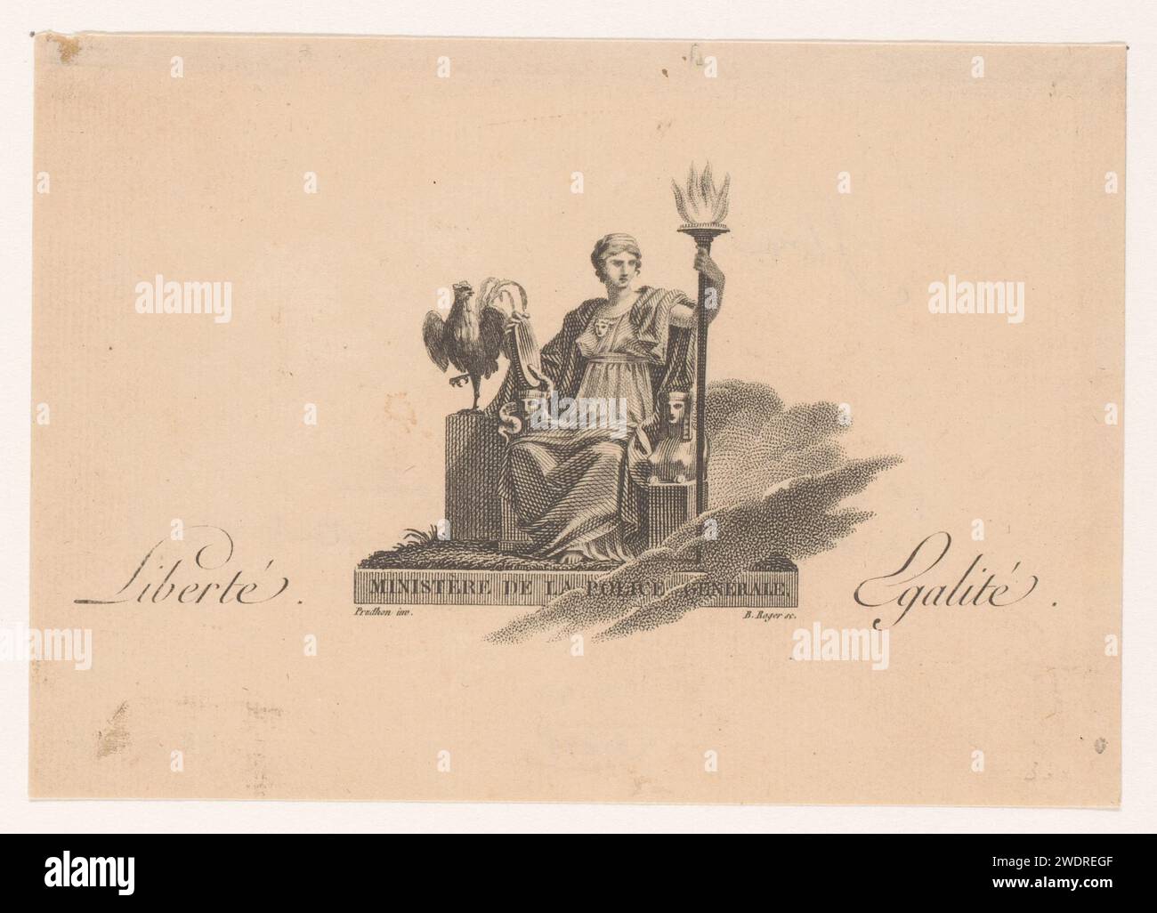 Letterhead for the French police, Barthélémy Joseph Fulcran Roger ...