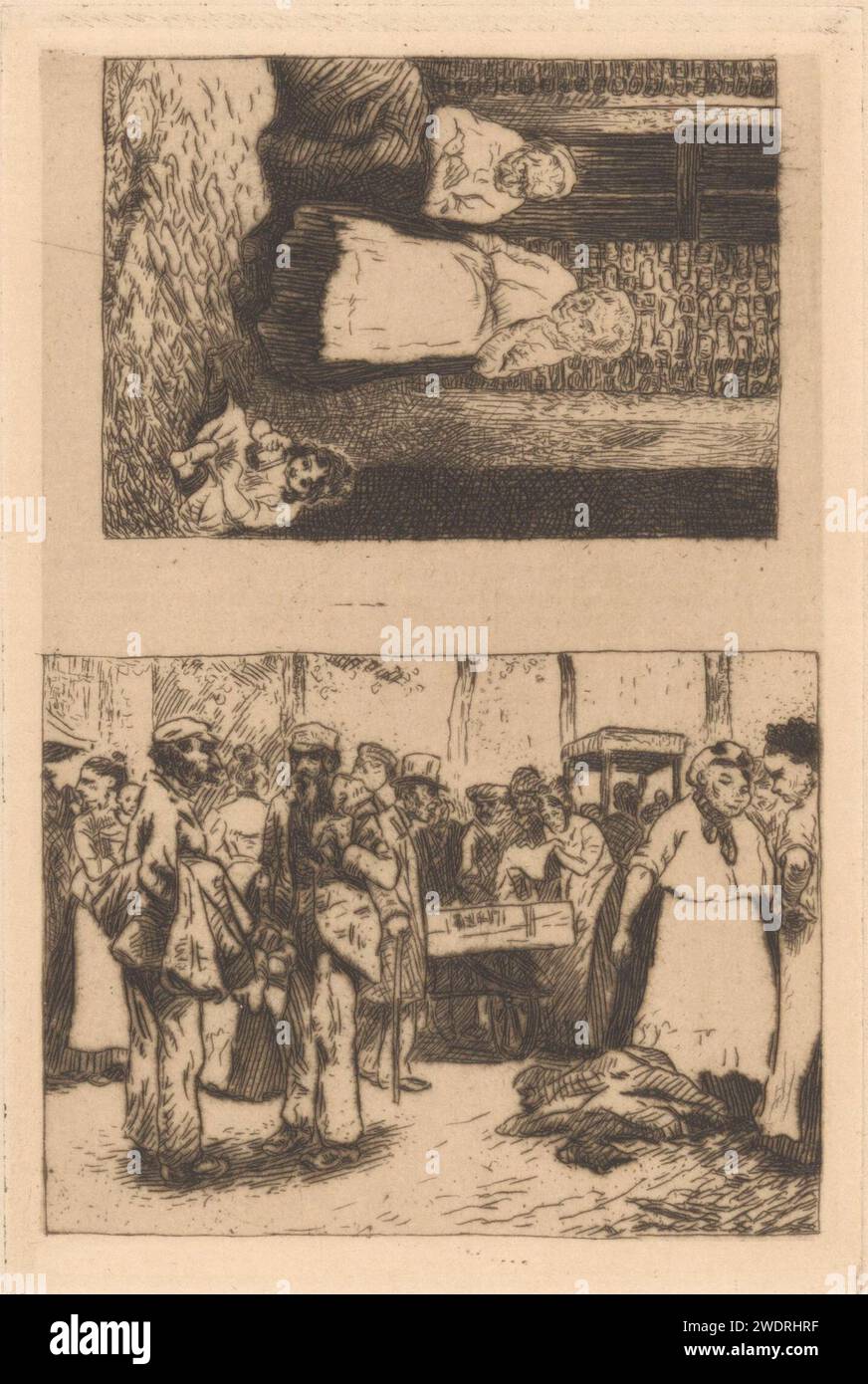 two-performances-on-the-street-felix-hess-1888-1937-print-at-the