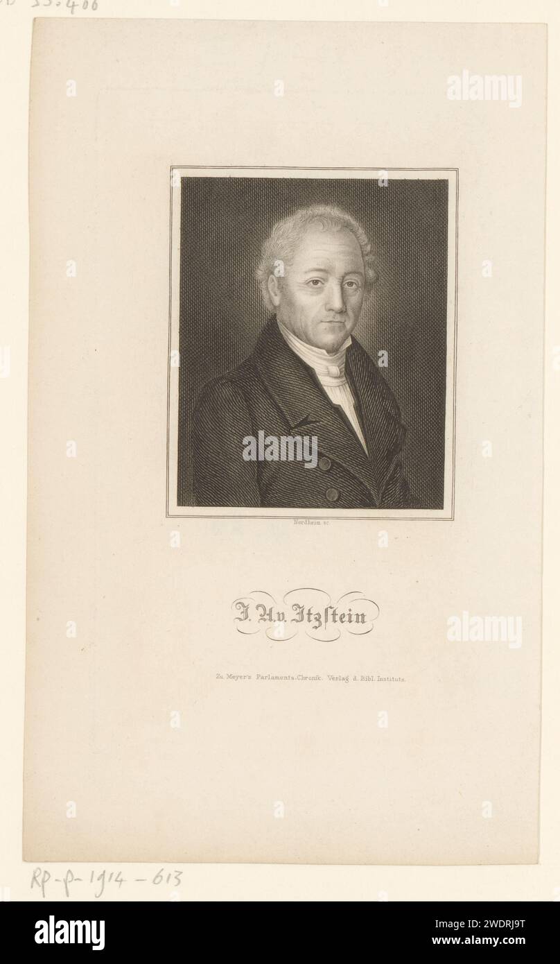 Portrait van Johann Adam von Itzstein, Johann Nordheim, 1814