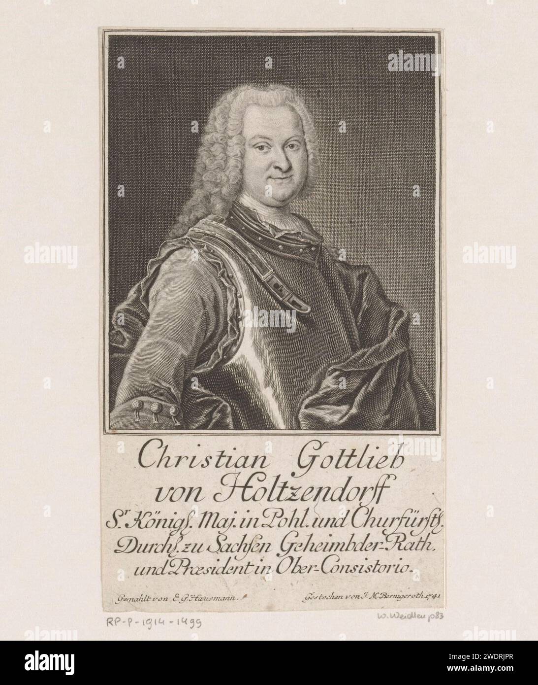 Portrait van Christian Gottlieb von Holtzendorff, Johann Martin