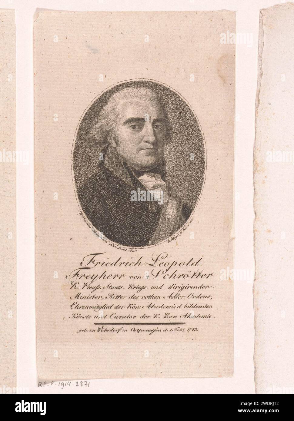 Portrait van Friedrich Leopold, Freiherr von Schrötter, Friedrich