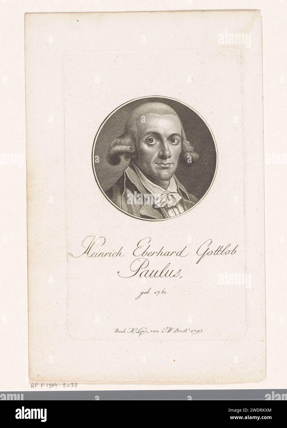 Portrait van Heinrich Eberhard Gottlob Paulus, Christoph Wilhelm Bock