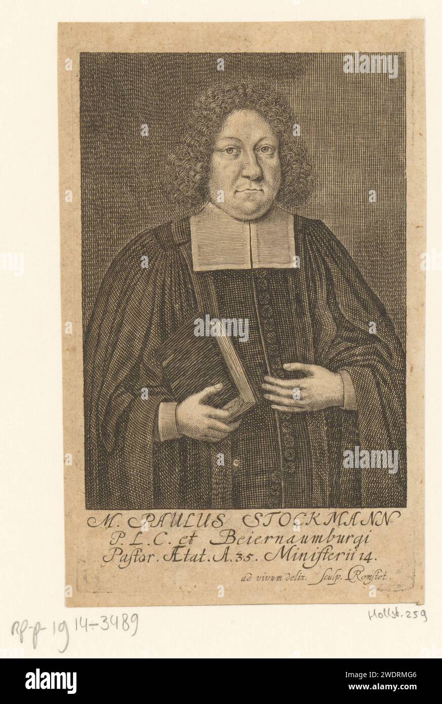 Portrait of Paul Stockmann, Christian Romstet, 1665 - 1721 print paper ...