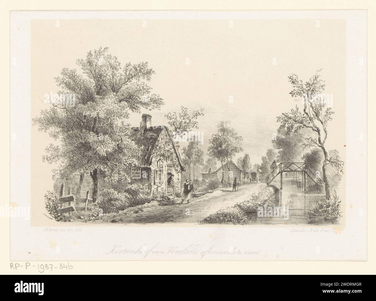 View of Kortenhoef, Johan Diderik Cornelis Veltens, 1824 1874 print