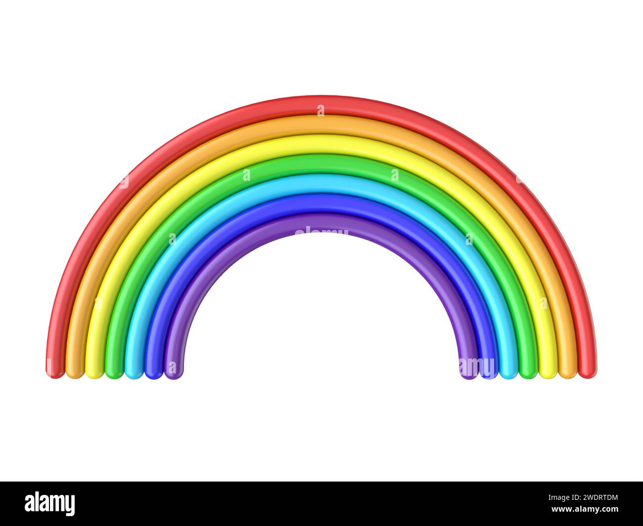 Simple rainbow sign 3D rendering illustration isolated on white
