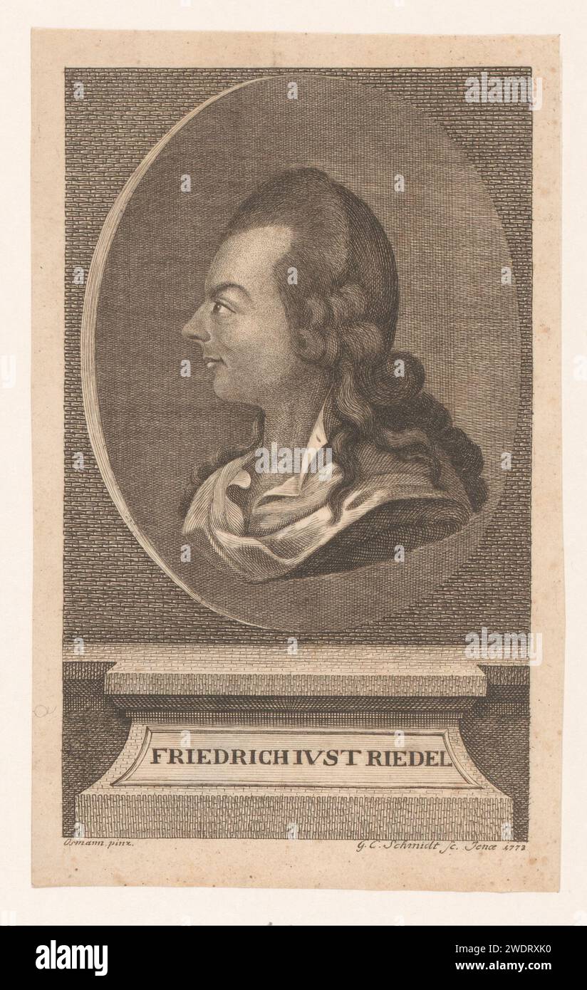 After Ridel Portrait van Friedrich Justus Riedel, Georg Christoph Schmidt, After ...