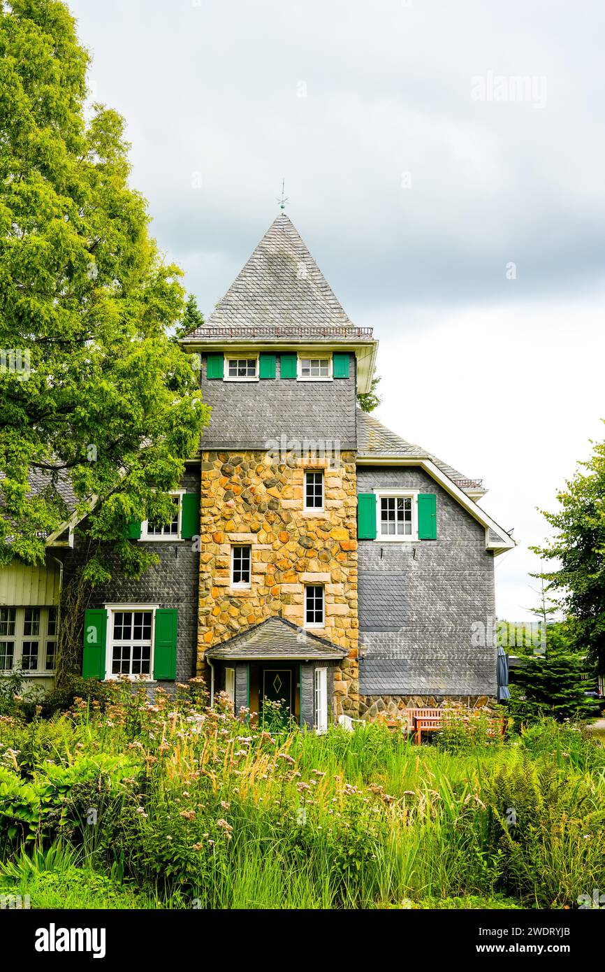 Idyllic well-kept house in the countryside. Stock Photo