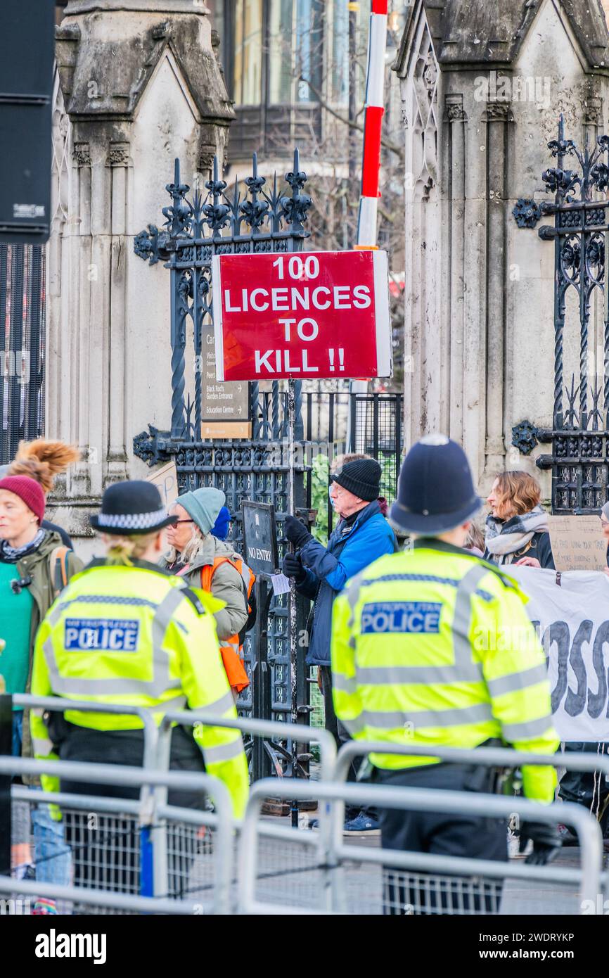 London UK 22nd Jan 2024 100 Licences To Kill No Future In Fossil   London Uk 22nd Jan 2024 100 Licences To Kill No Future In Fossil Fuels Protest In Parliament Square The Offshore Petroleum Licences Bill Is At The Second Reading Stage In The House Of Commons Protesters Believe New Licenses For Fossil Fuel Extraction Are Incompatible With The Uks Commitment To Achieving Net Zero By 2050 And The Transition Away From Fossil Fuels In Energy Systems Agreed At Cop 28 Groups Involved Xruk Scientists For Xr Just Stop Oil Fossil Free London Credit Guy Bellalamy Live News 2WDRYKP 