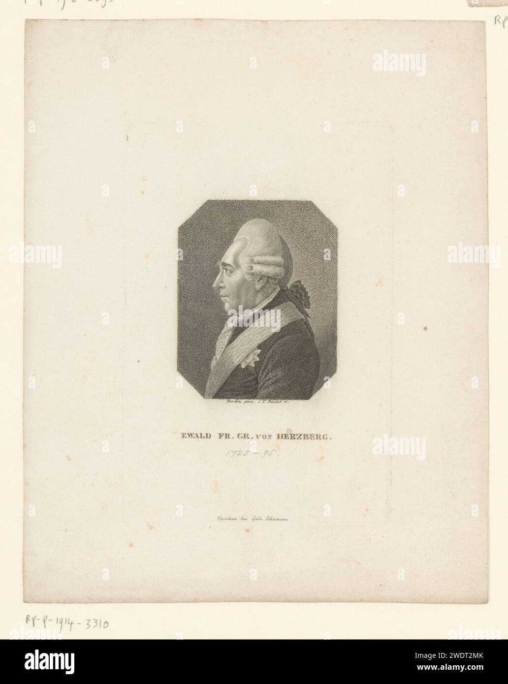 After Ridel PortraT van Ewald Friedrich von Hertzberg, Karl Traugott Riedel, After ...