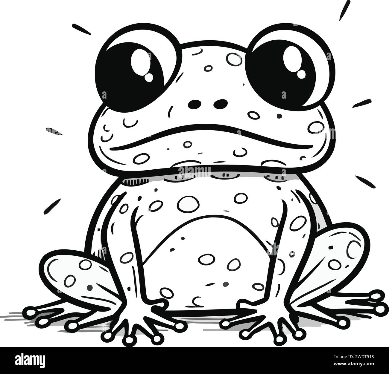 Frog. Hand drawn vector illustration isolated on a white background. Stock Vector