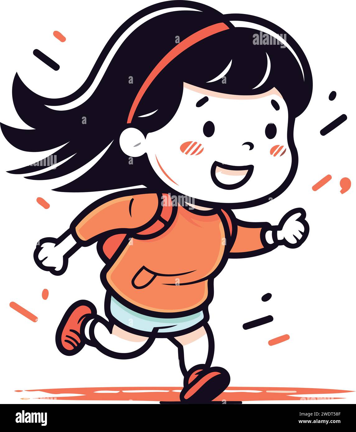 Little girl jogging Cut Out Stock Images & Pictures - Alamy